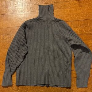 L.L. Bean Blue-Gray Ribbed Turtleneck Sweater